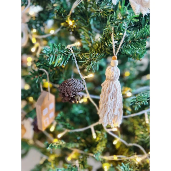 Tassel Macrame Christmas Tree Ornament set of 6 (Tito) - Image 7